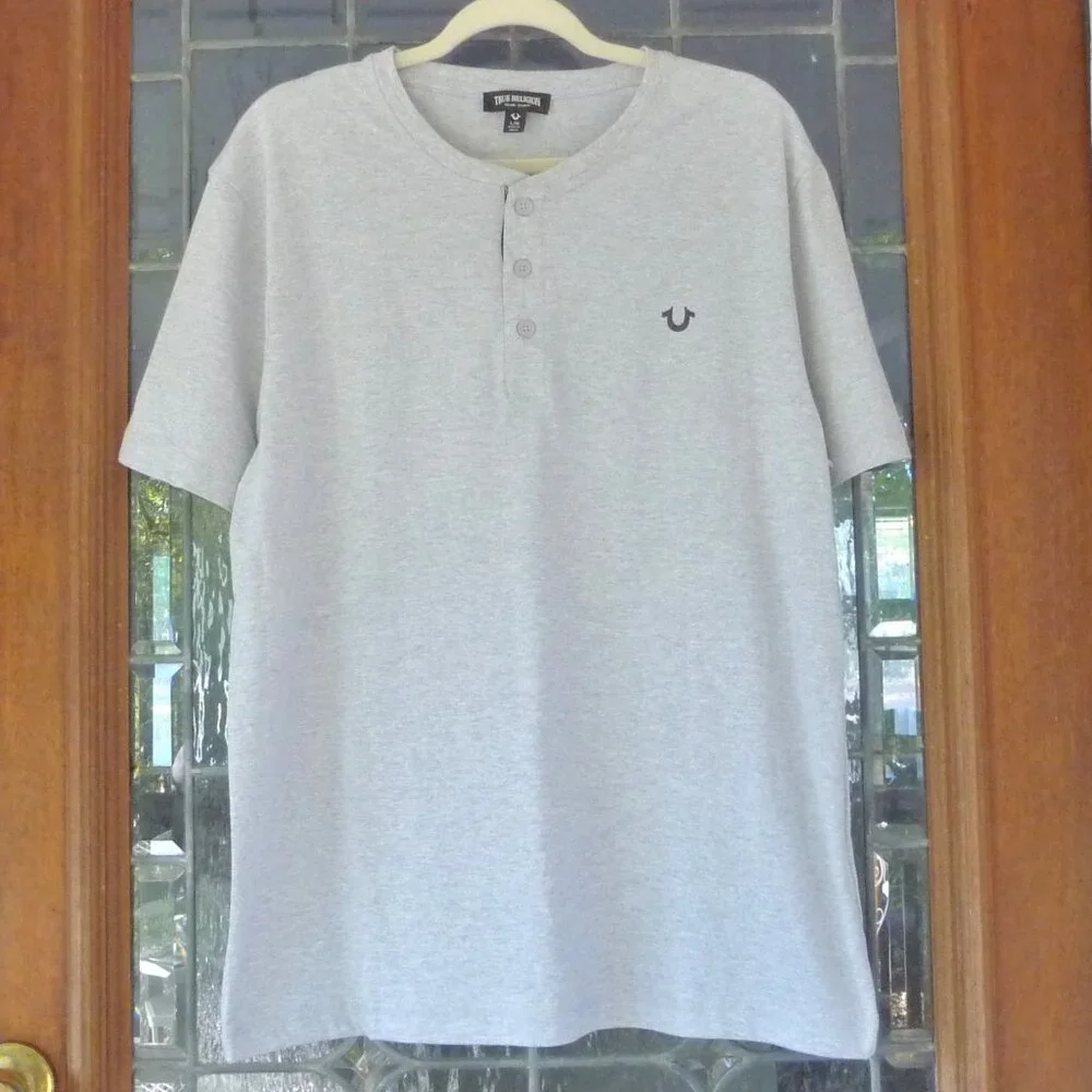 TRUE RELIGION HENLEY SHIRT LARGE